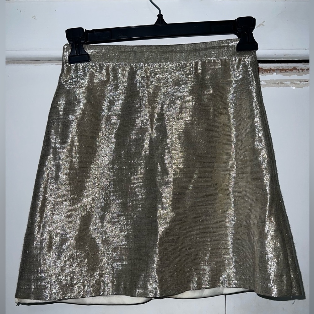Alice and Olivia gold metallic skirt